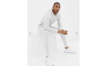 River Island tracksuit zip through hoodie in soft gray